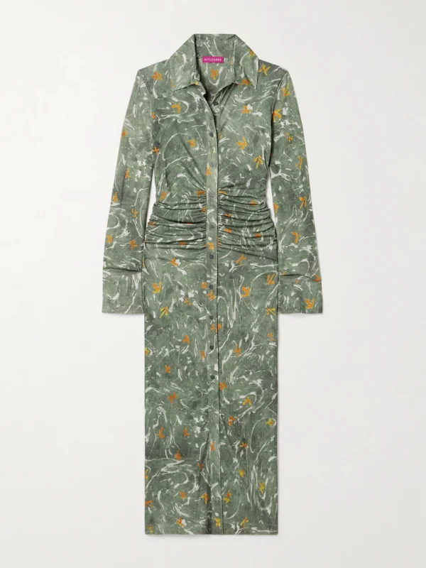 Altuzarra Claudia Ruched Floral-print Crepe-jersey Midi Dress