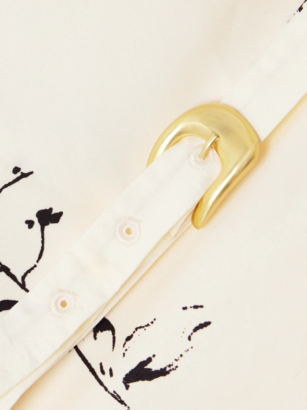 Close-up detail of the Altuzarra Corrie Belted Printed Cotton-poplin Midi Dress
