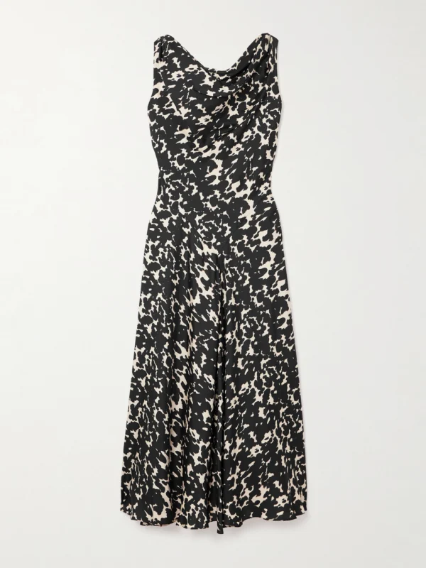Altuzarra Drina Draped Printed Silk-twill Midi Dress