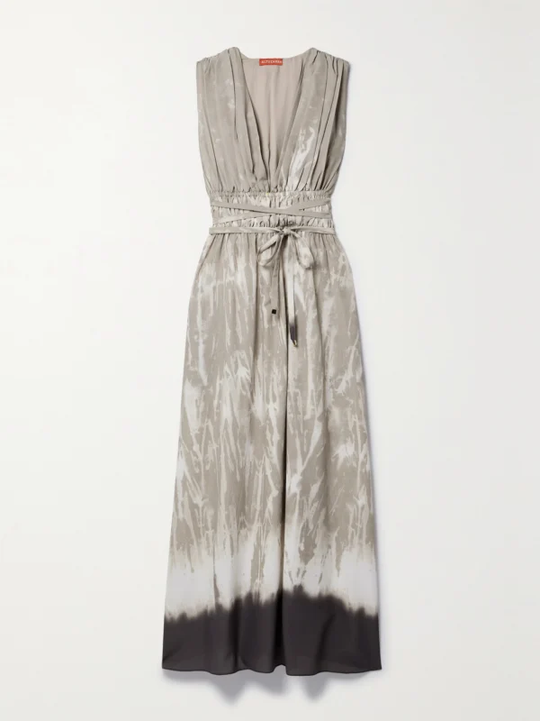 Altuzarra Fiona Gathered Printed Crepe De Chine Maxi Dress