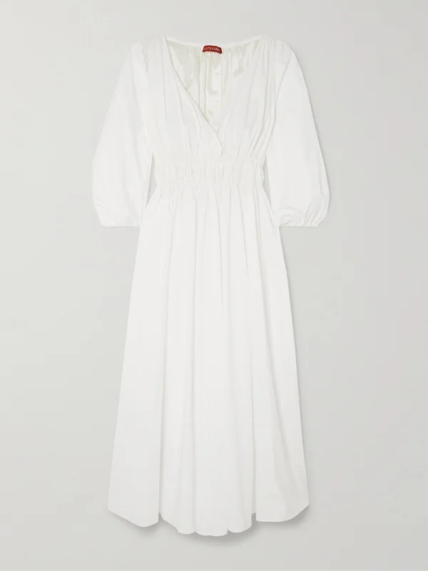 Altuzarra Kathleen Pleated Cotton-blend Poplin Midi Dress