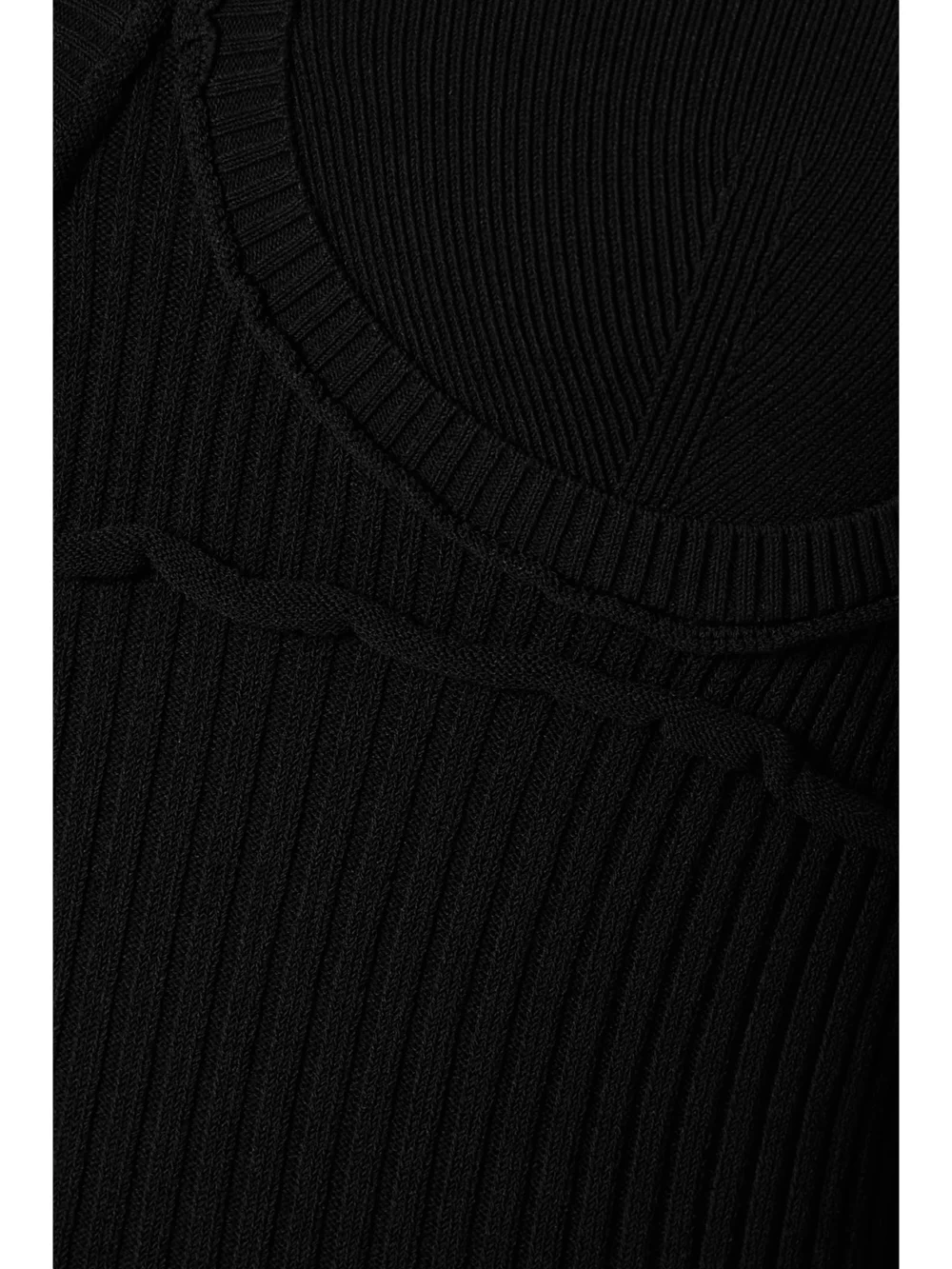 Close-up detail of the Altuzarra Louisa Ribbed-knit Midi Dress