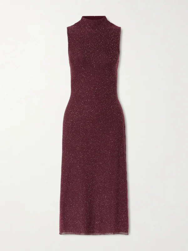 Altuzarra Marian Sequined Knitted Halterneck Midi Dress