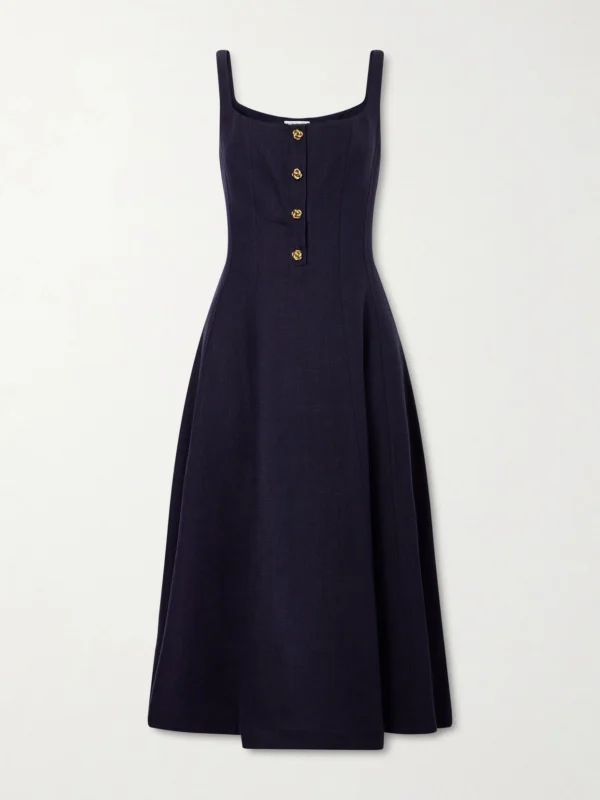 Altuzarra Orrie Paneled Cotton-blend Midi Dress