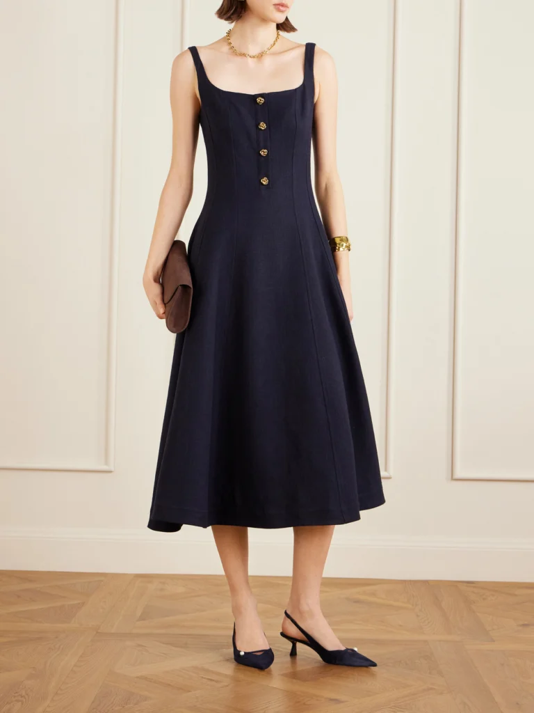 Altuzarra Orrie Paneled Cotton-blend Midi Dress
