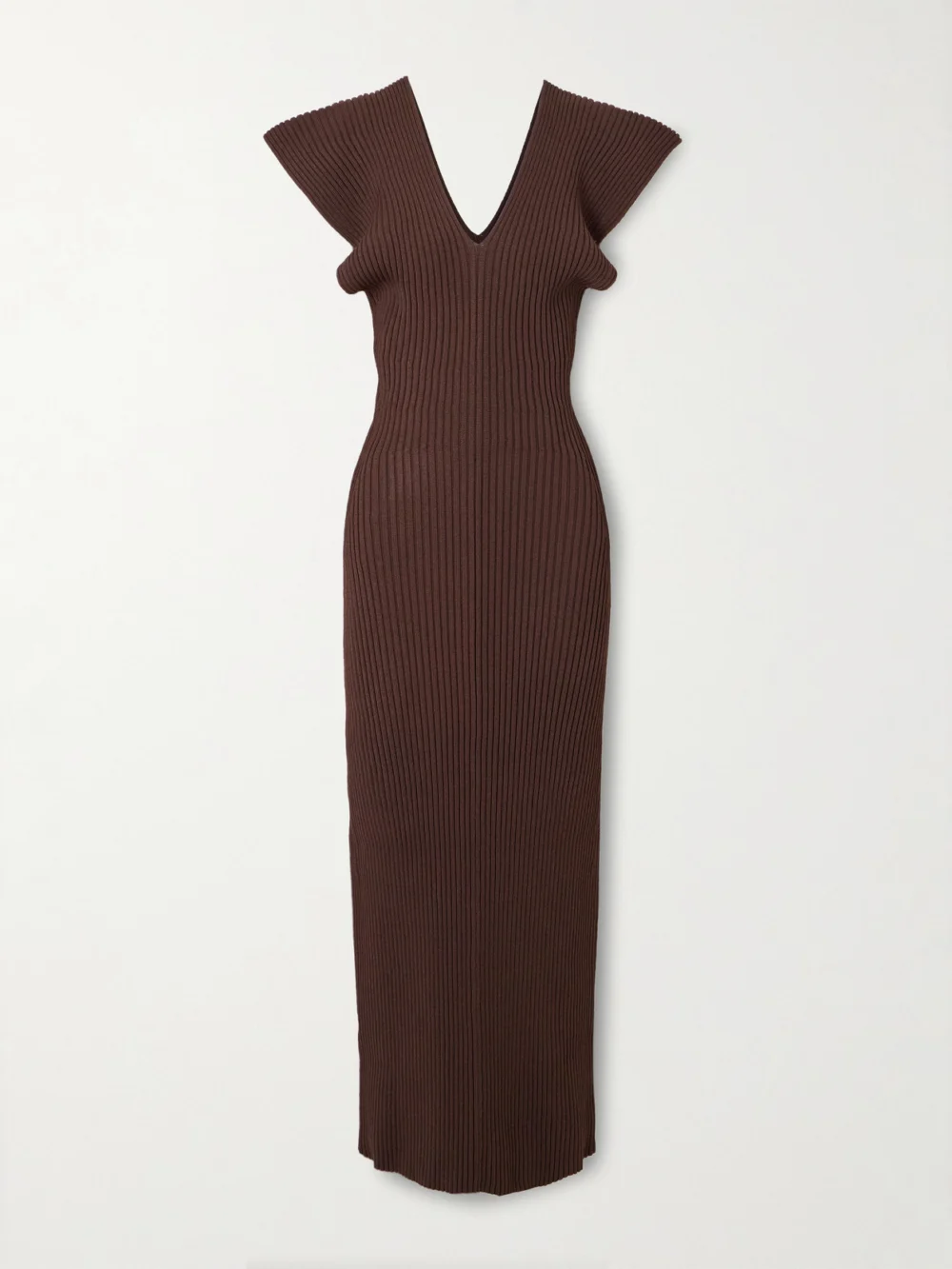 Altuzarra Ribbed-knit Maxi Dress in brown