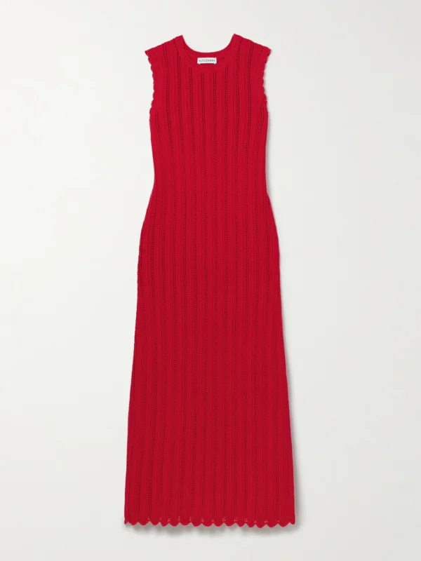 Altuzarra Sissi Ribbed Open-knit Organic Cotton Midi Dress