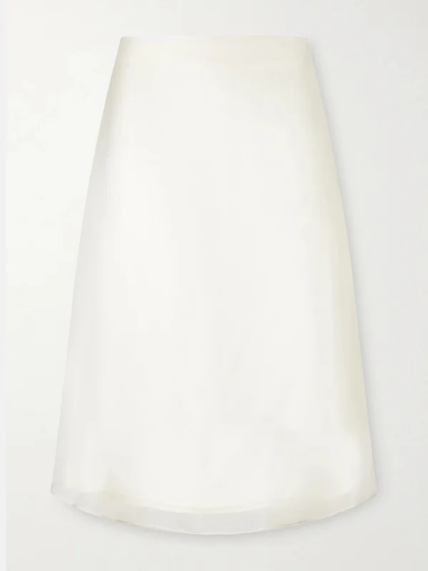 Ami Paris Sheer Silk Midi Skirt