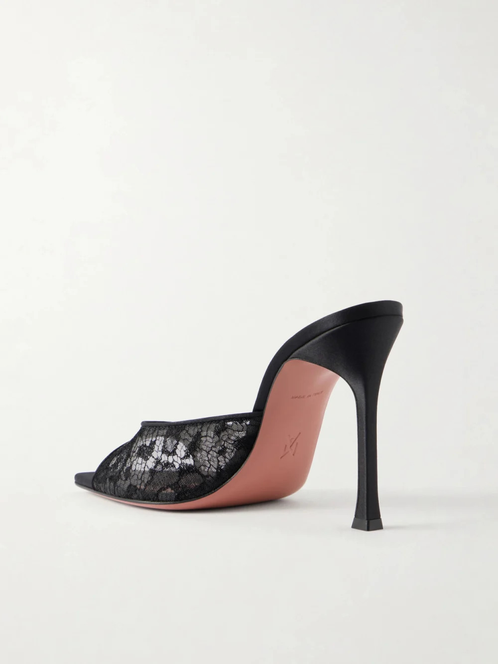 Back view of the Amina Muaddi Alexa 105 Lace Mules