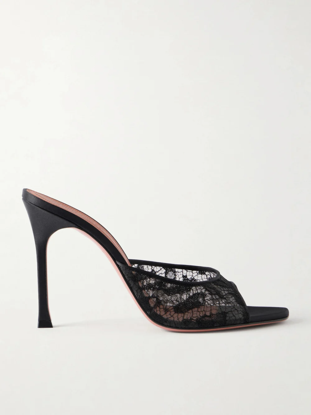 Amina Muaddi Alexa 105 Lace Mules in black