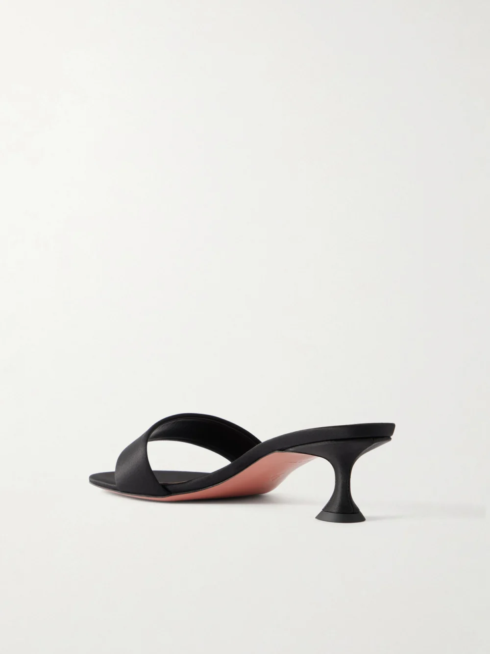 Back view of the Amina Muaddi Andreea 45 Satin Mules