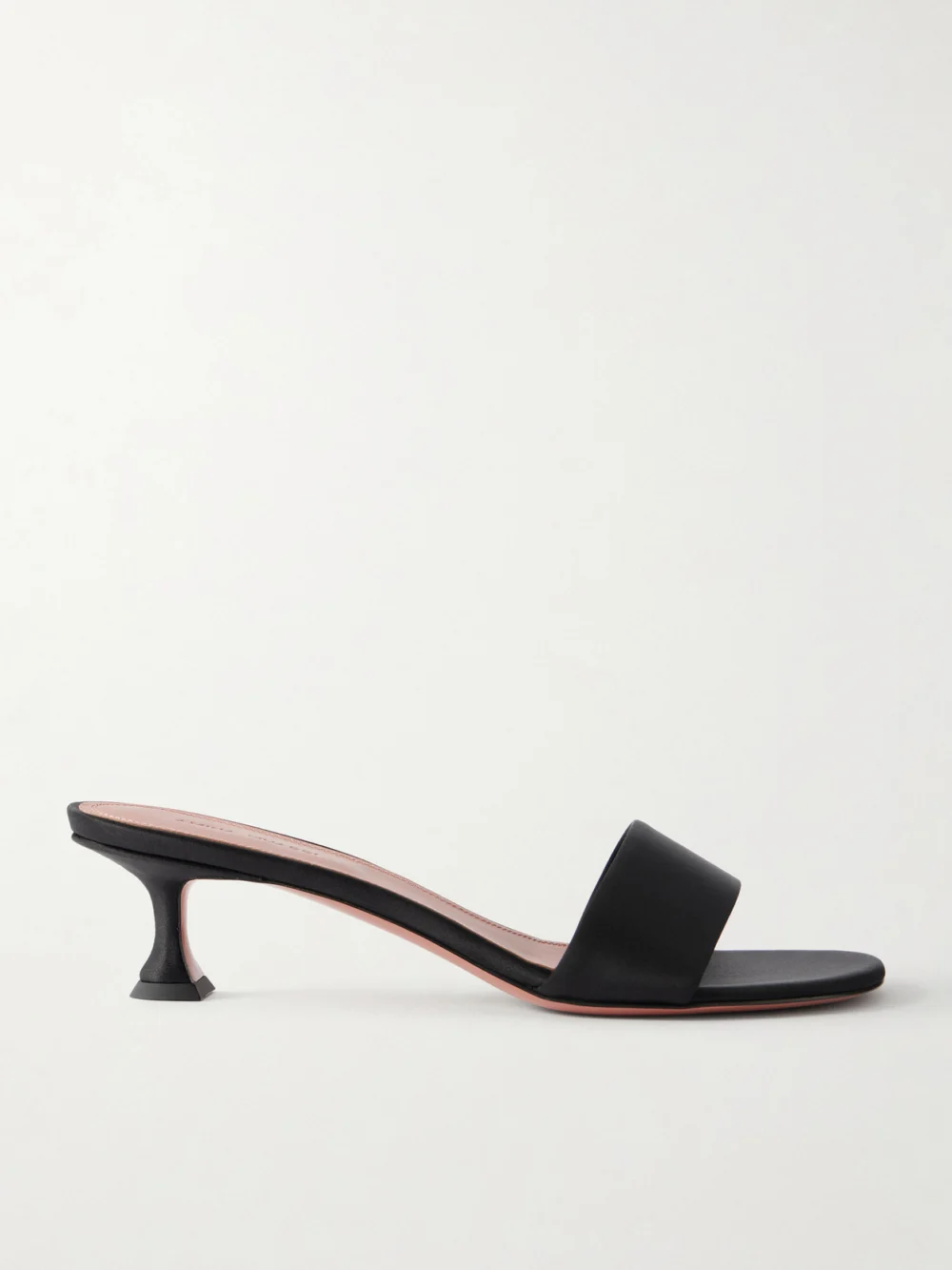 Amina Muaddi Andreea 45 Satin Mules in black