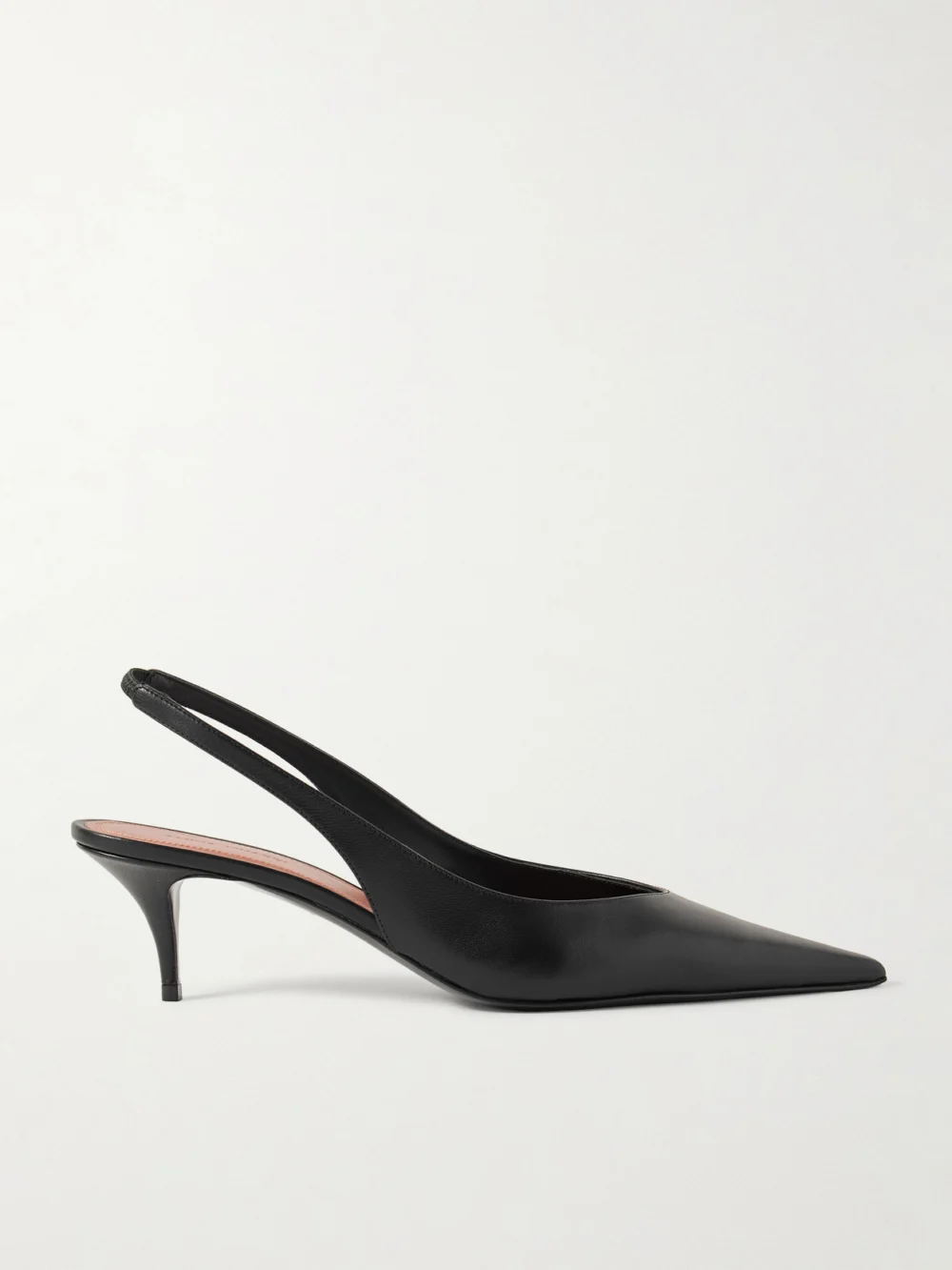 Amina Muaddi Anok Glossed-leather Slingback Pumps in black