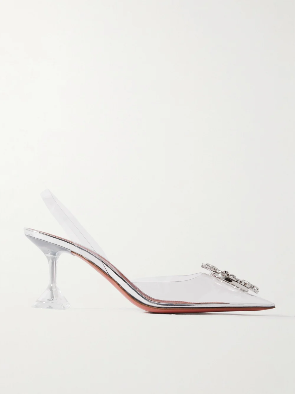Amina Muaddi Begum Crystal-embellished Pvc Slingback Pumps in clear