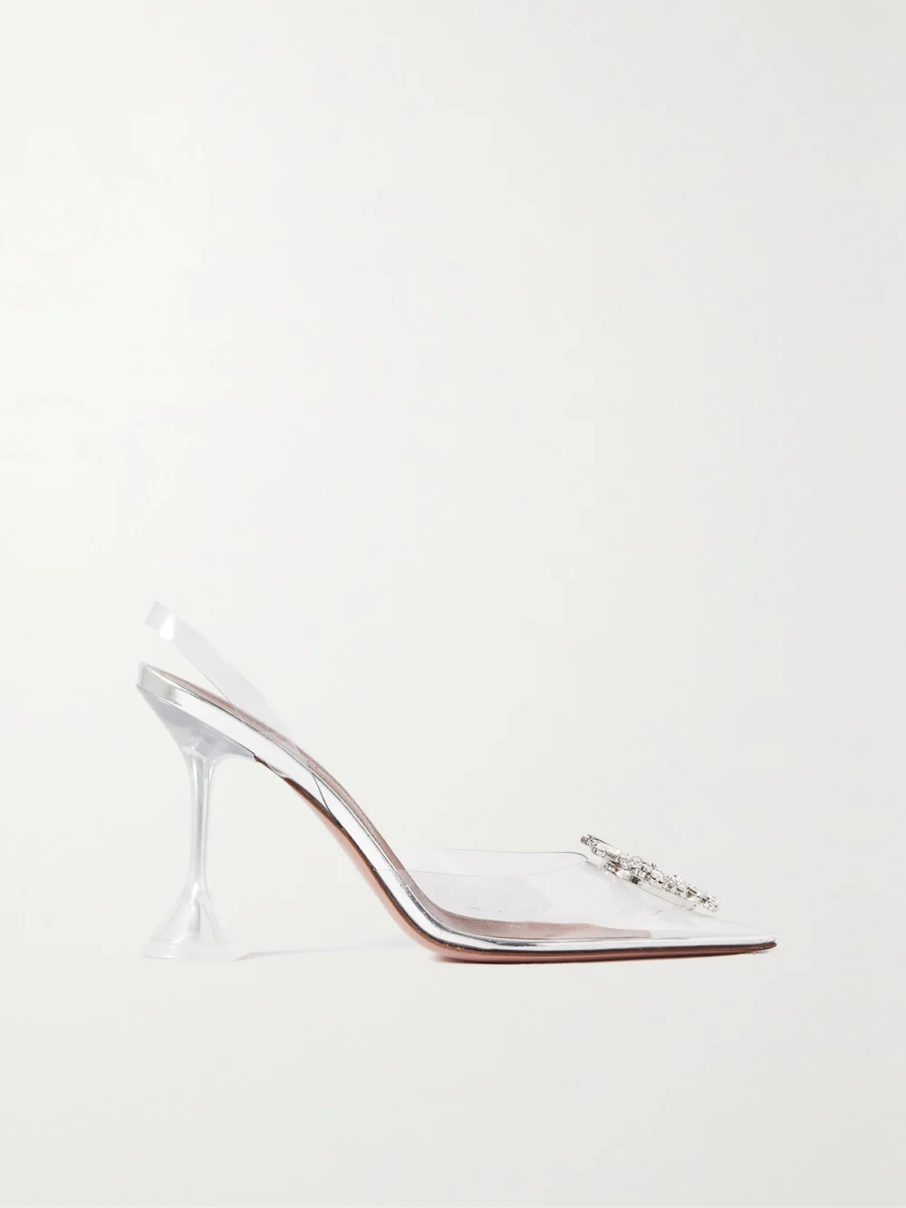 Amina Muaddi Begum Crystal-embellished Pvc Slingback Pumps in silver