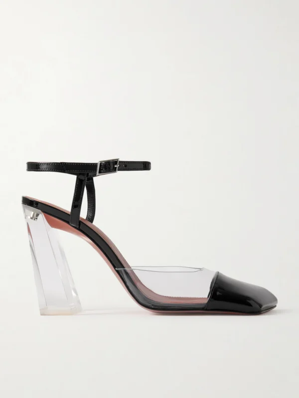 Amina Muaddi Charlotte 95 Pvc and Patent-leather Slingback Pumps