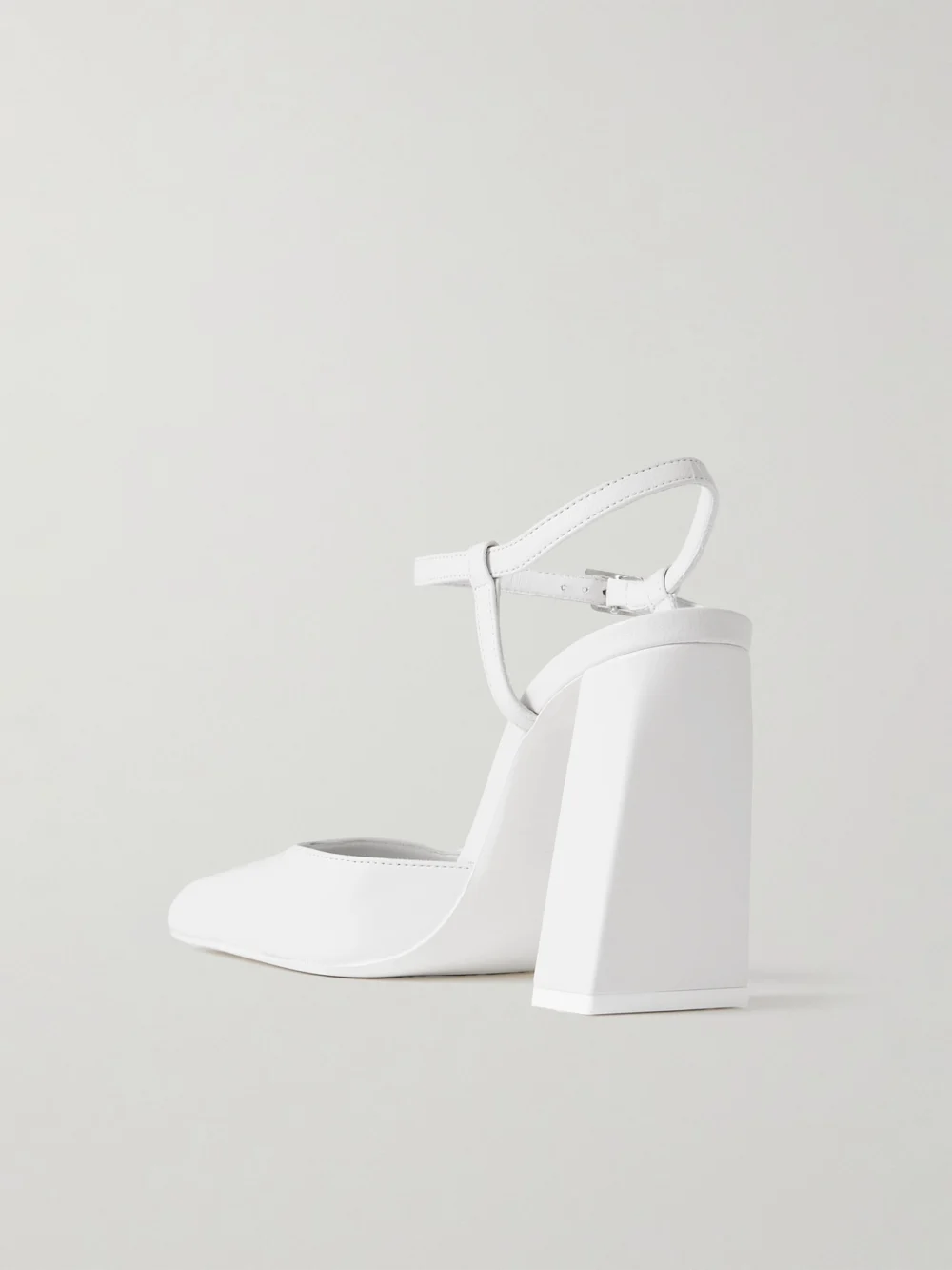 Back view of the Amina Muaddi Charlotte Leather Pumps