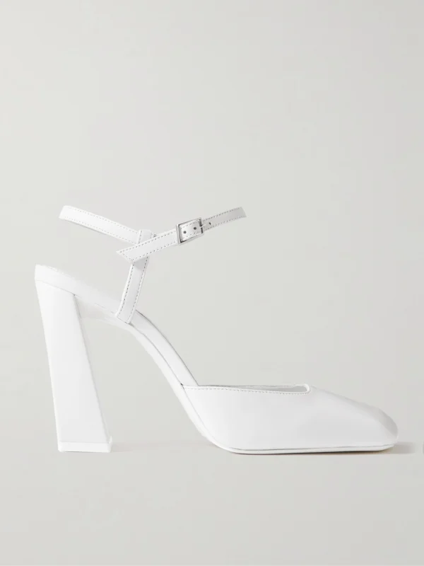 Amina Muaddi Charlotte Leather Pumps