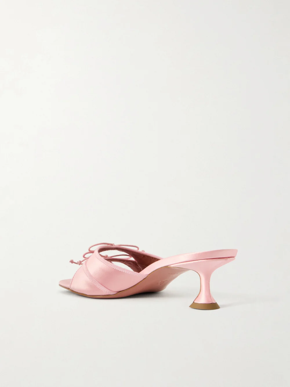 Back view of the Amina Muaddi Eleonora 45 Satin Open Toe Mule