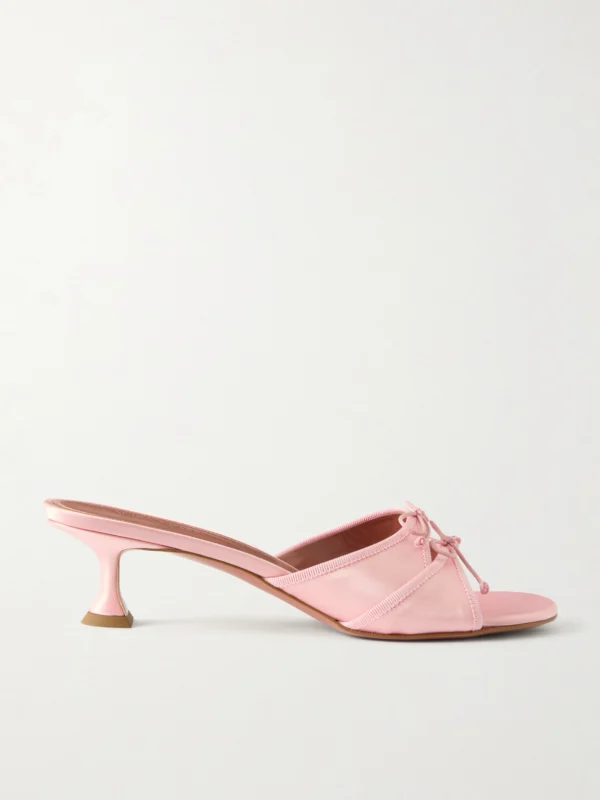 Amina Muaddi Eleonora 45 Satin Open Toe Mule