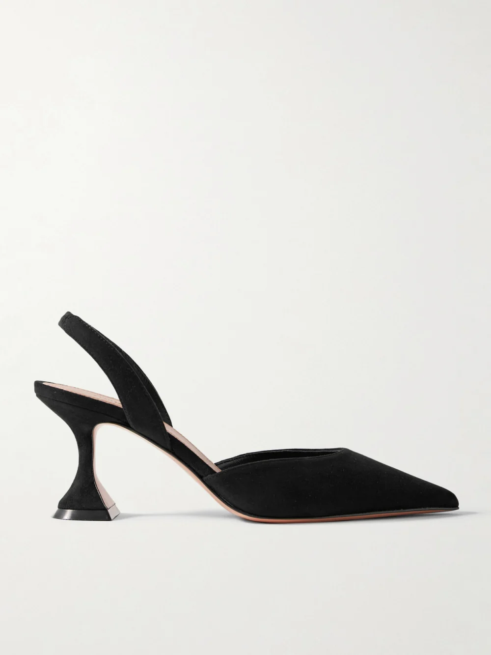 Amina Muaddi Holli 70 Suede Slingback Pumps in black