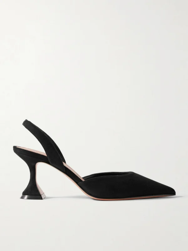 Amina Muaddi Holli 70 Suede Slingback Pumps