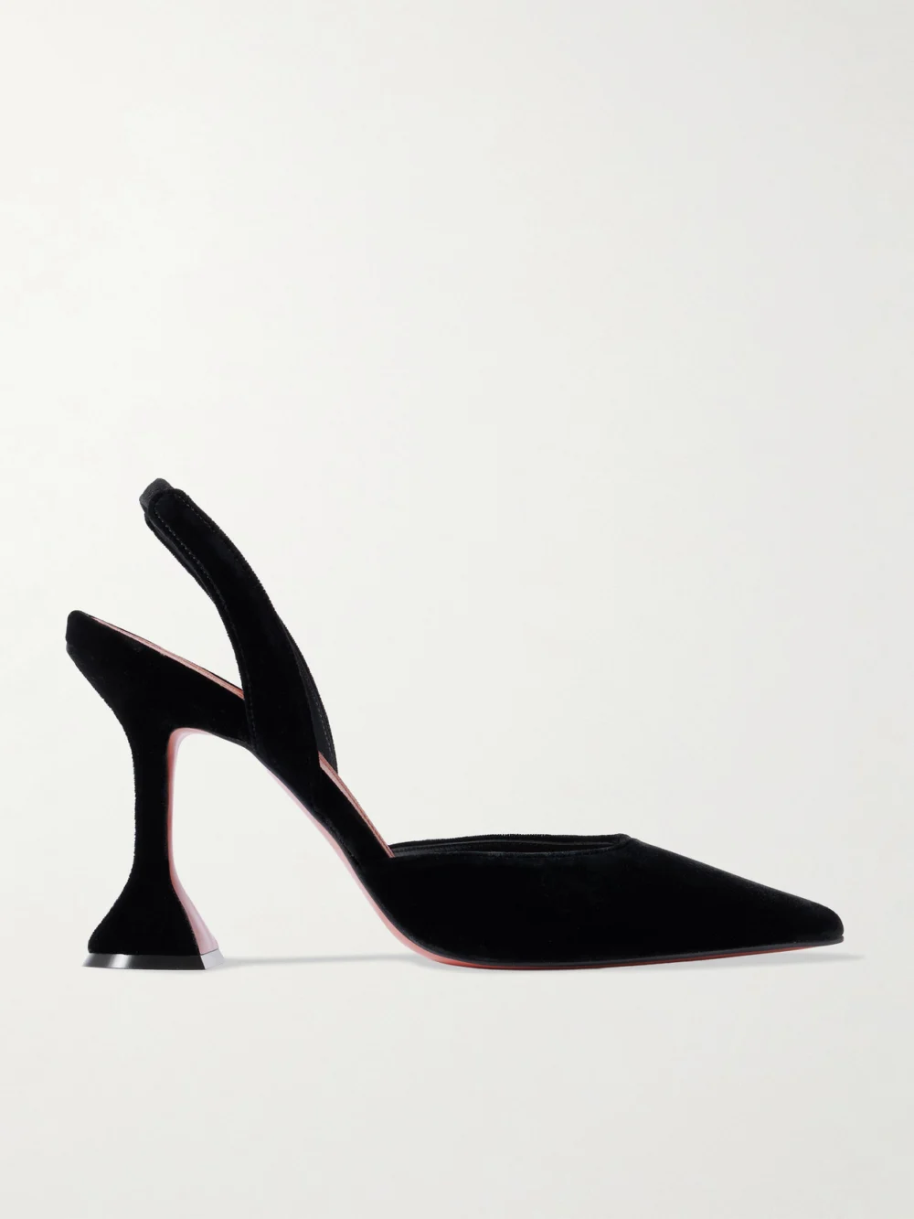 Amina Muaddi Holli 95 Velvet Slingback Pumps in black