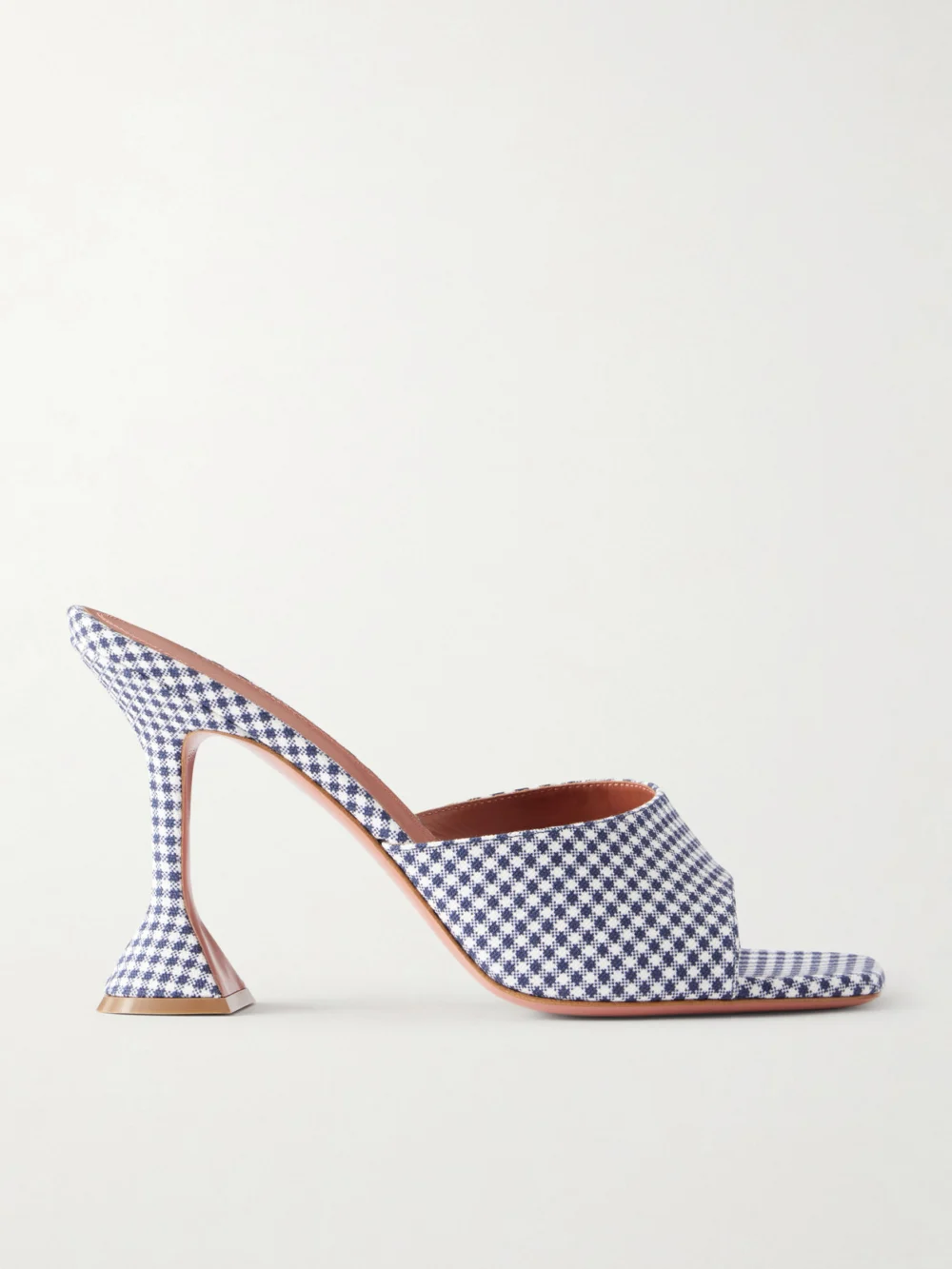 Amina Muaddi Lupita 95 Gingham Woven Mules in blue