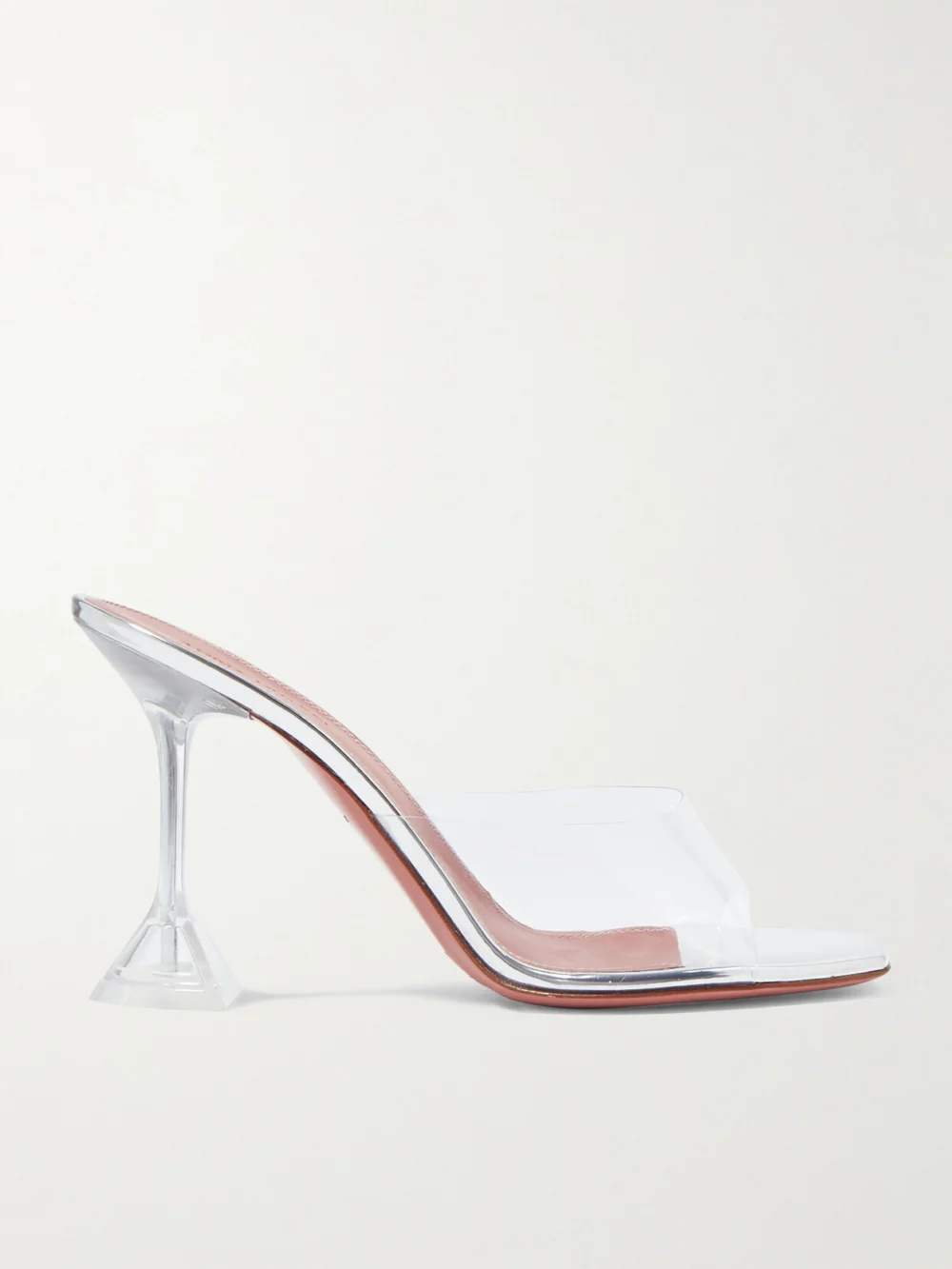 Amina Muaddi Lupita 95 Pvc and Leather Mules in clear