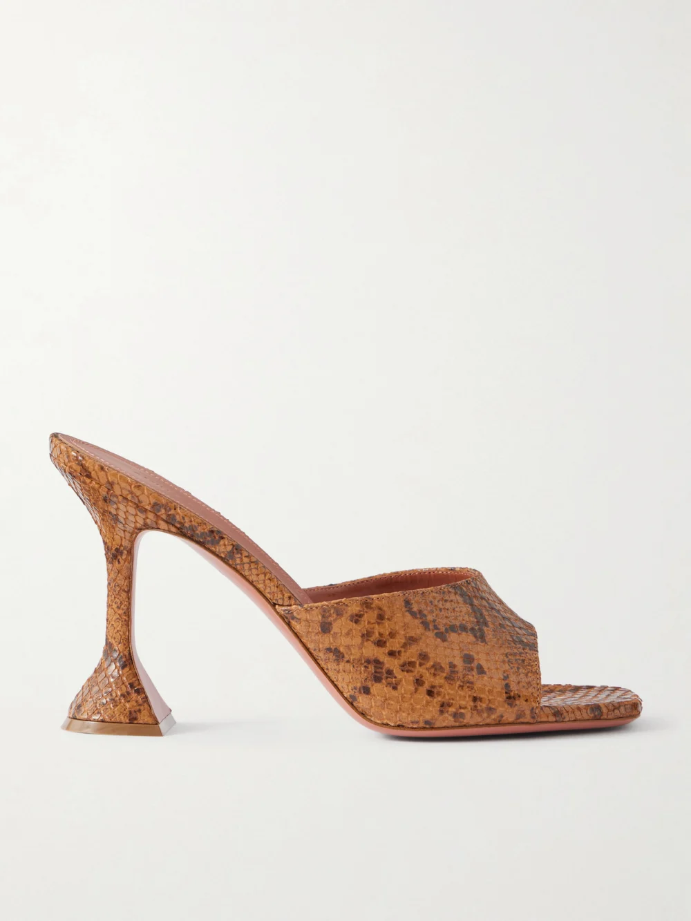 Amina Muaddi Lupita 95 Snake-effect Leather Mules in snake print