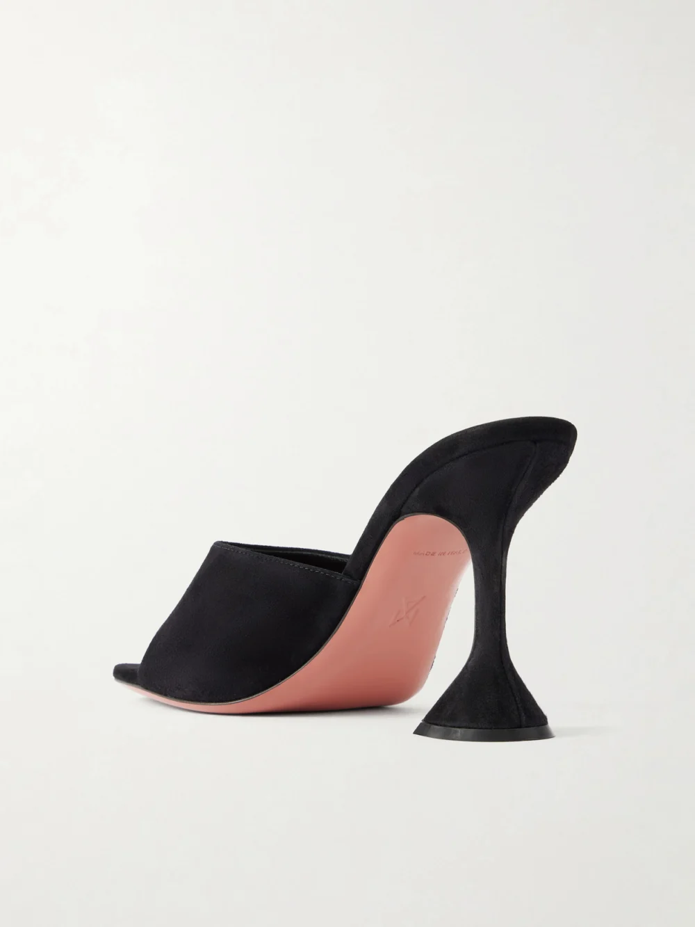 Back view of the Amina Muaddi Lupita 95 Suede Mules
