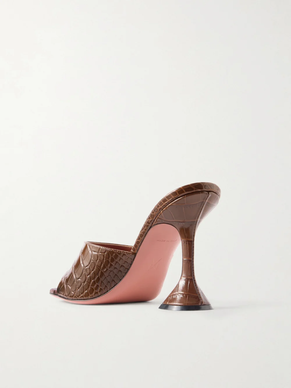 Back view of the Amina Muaddi Lupita Croc-effect Leather Mules