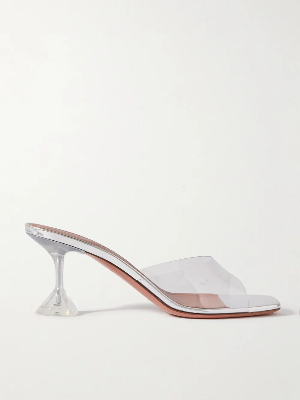 Amina Muaddi Lupita Glass Pvc Mules in clear