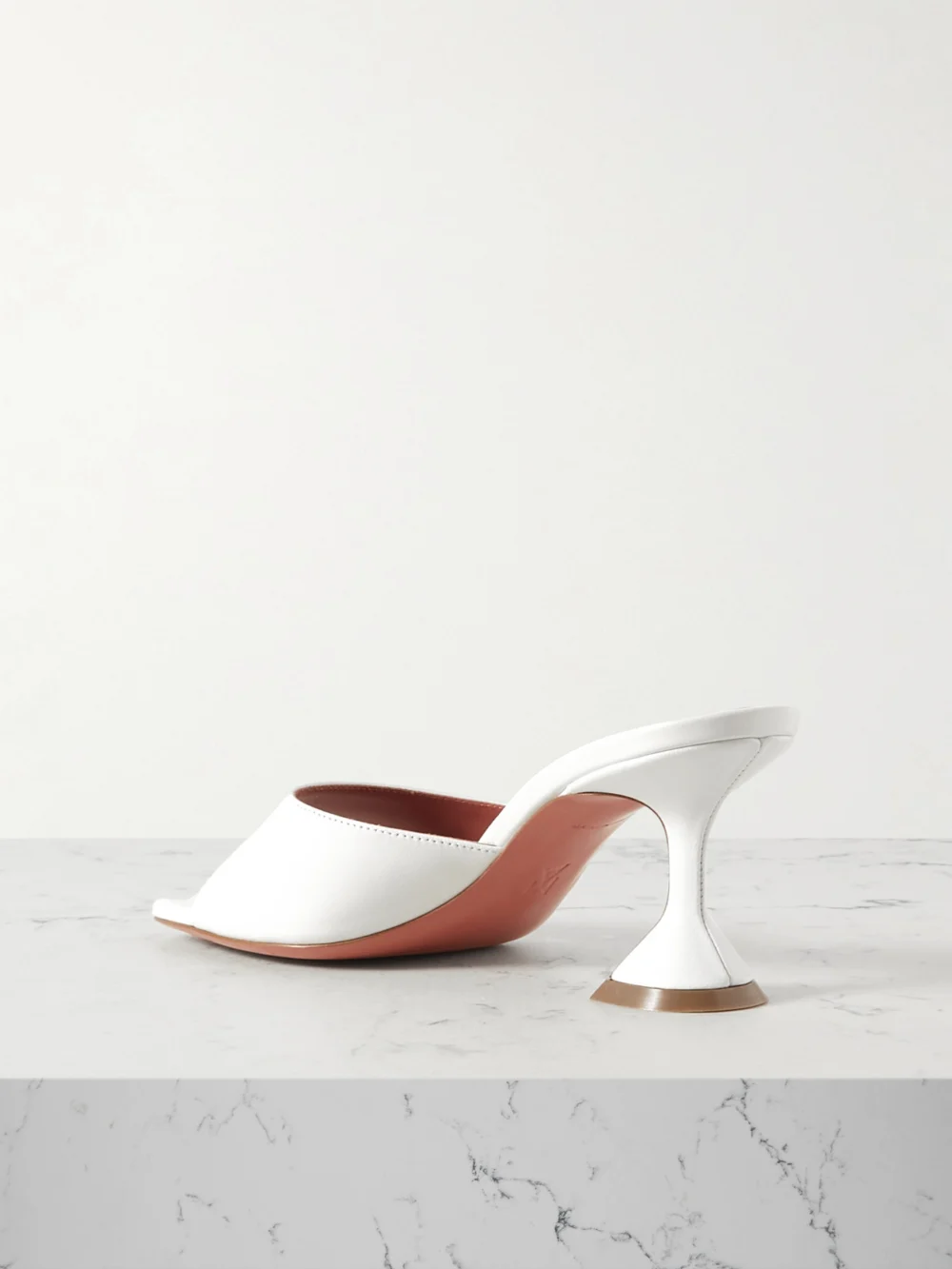 Back view of the Amina Muaddi Lupita Textured-leather Pumps