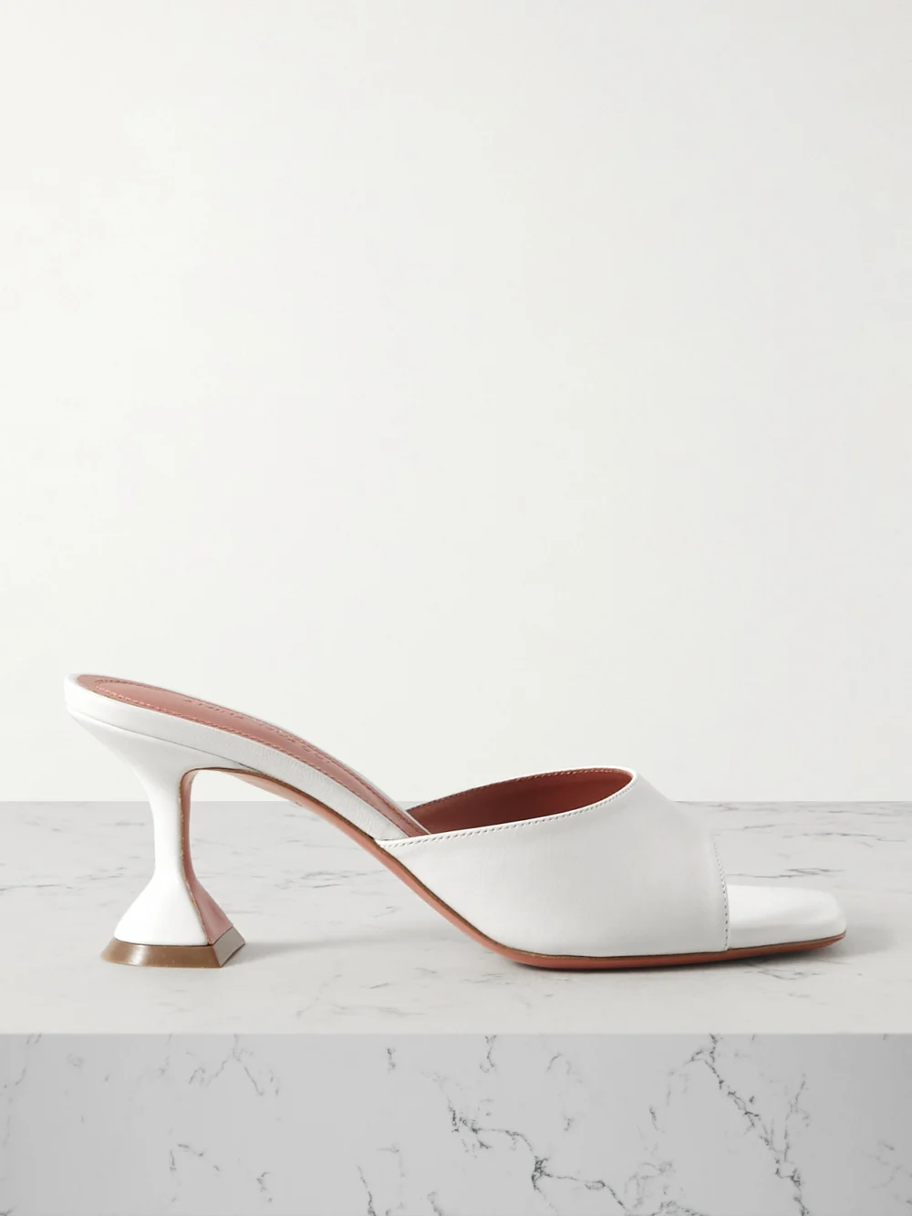 Amina Muaddi Lupita Textured-leather Pumps in white