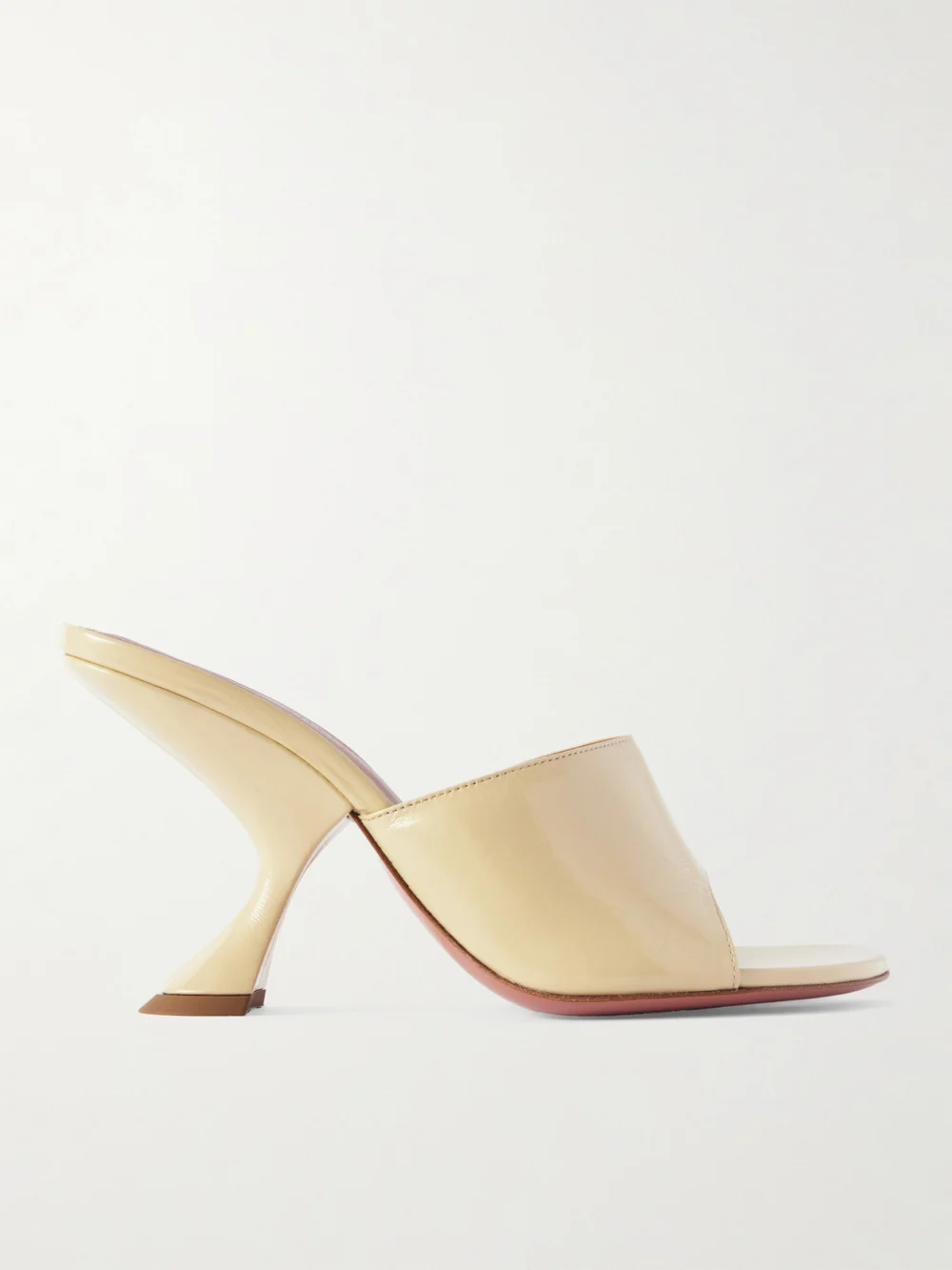Amina Muaddi Taylor Patent-leather Mules in beige