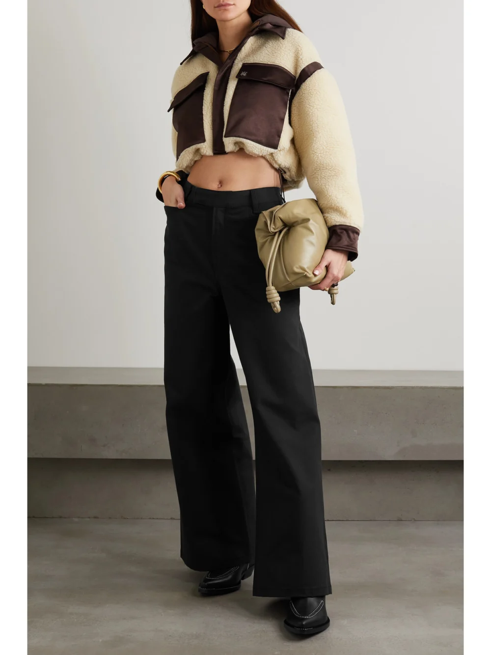 Amiri Cotton-canvas Wide-leg Pants, worn by a model