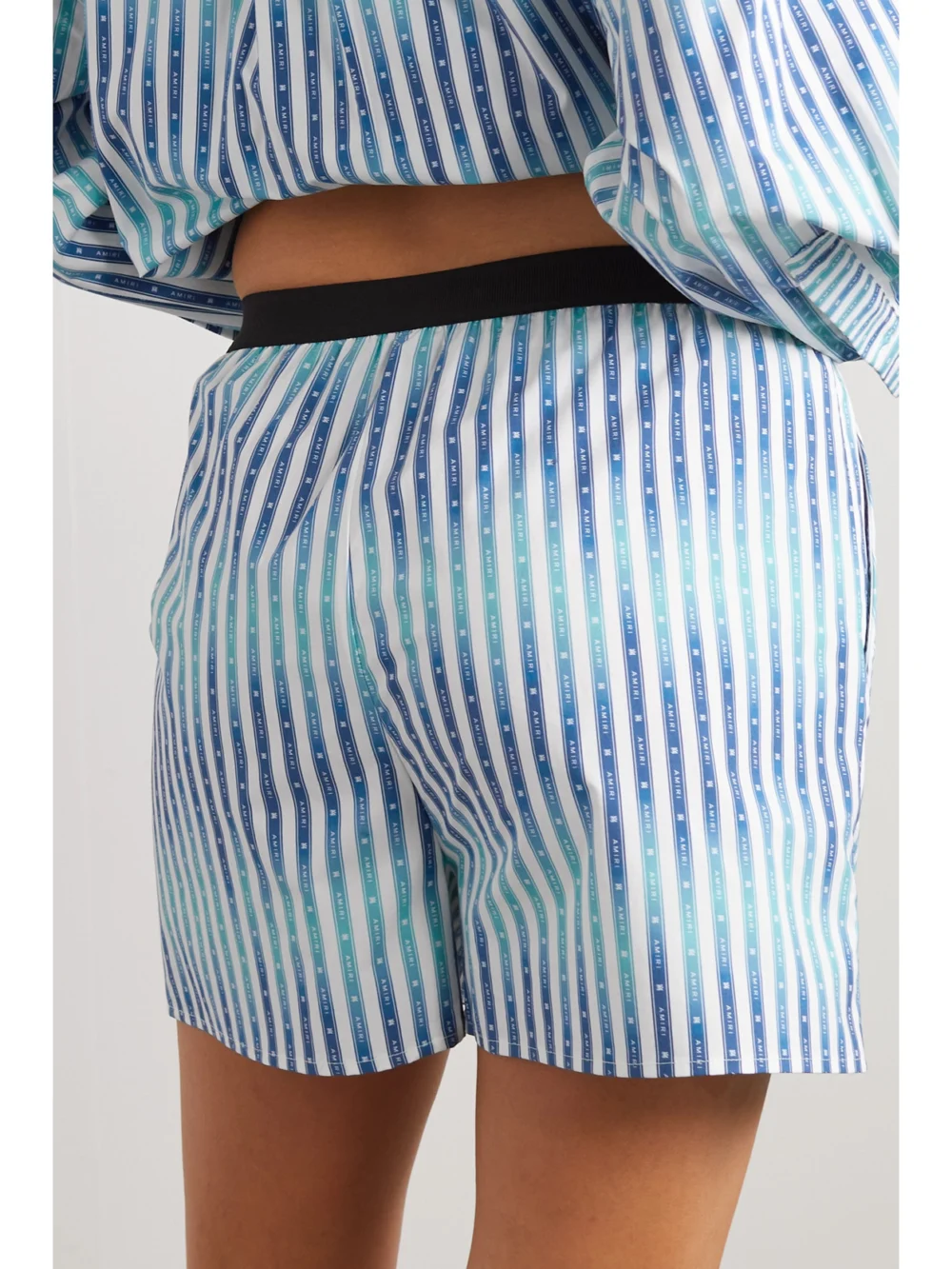 Back view of the Amiri Striped Cotton-poplin Shorts