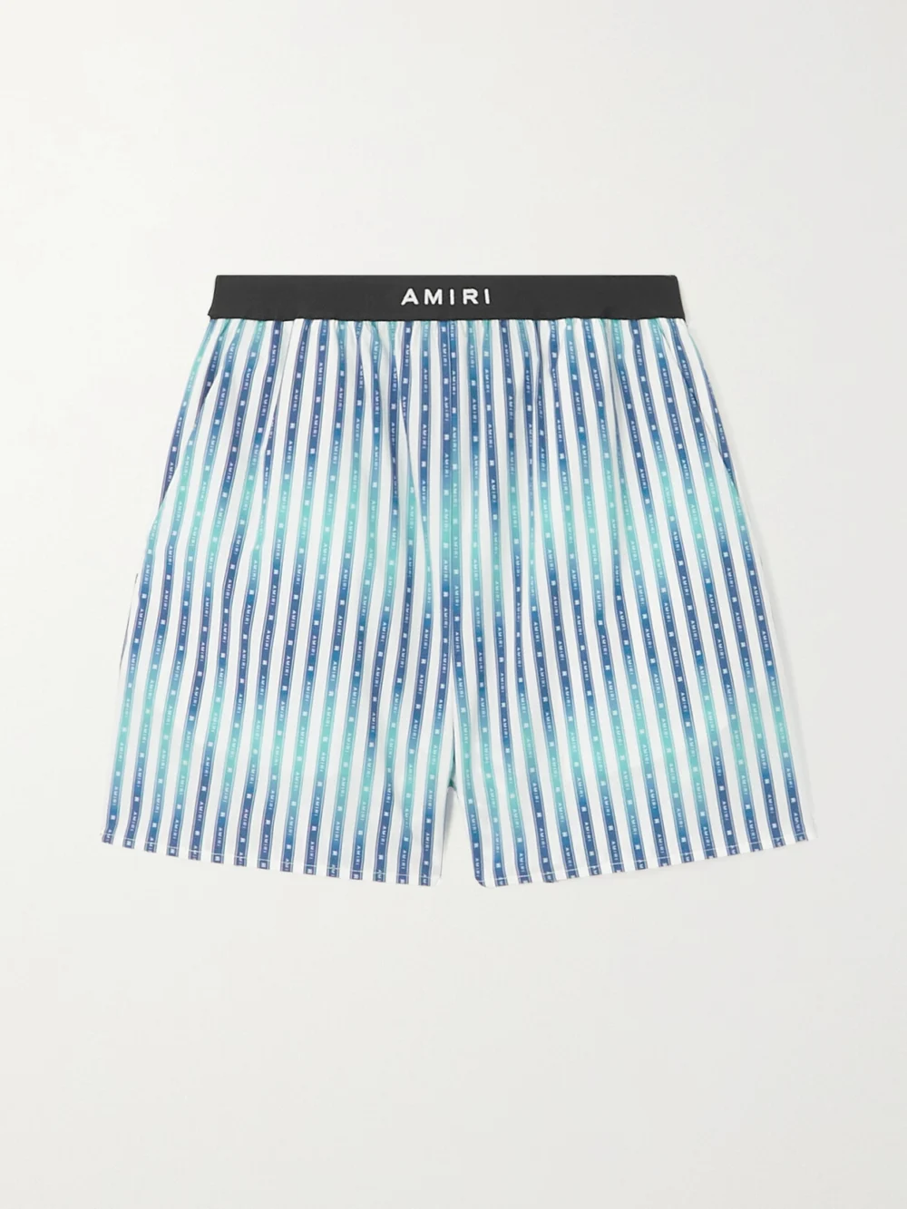 Amiri Striped Cotton-poplin Shorts in blue