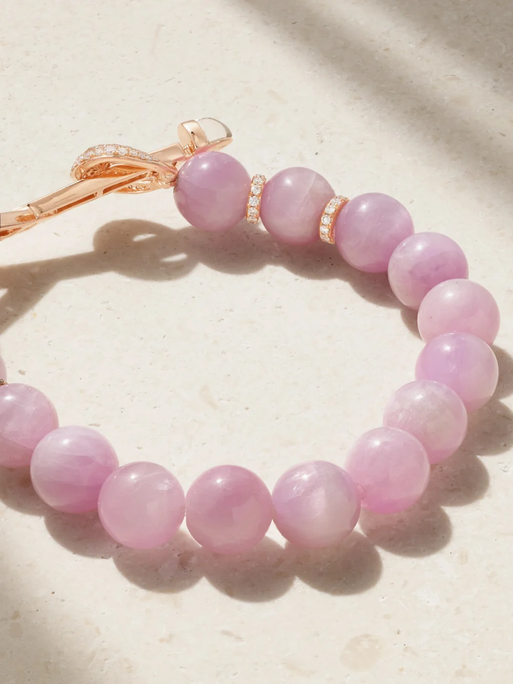 Back view of the Ananya Chakra 18-karat Rose Gold Multi-stone Bracelet