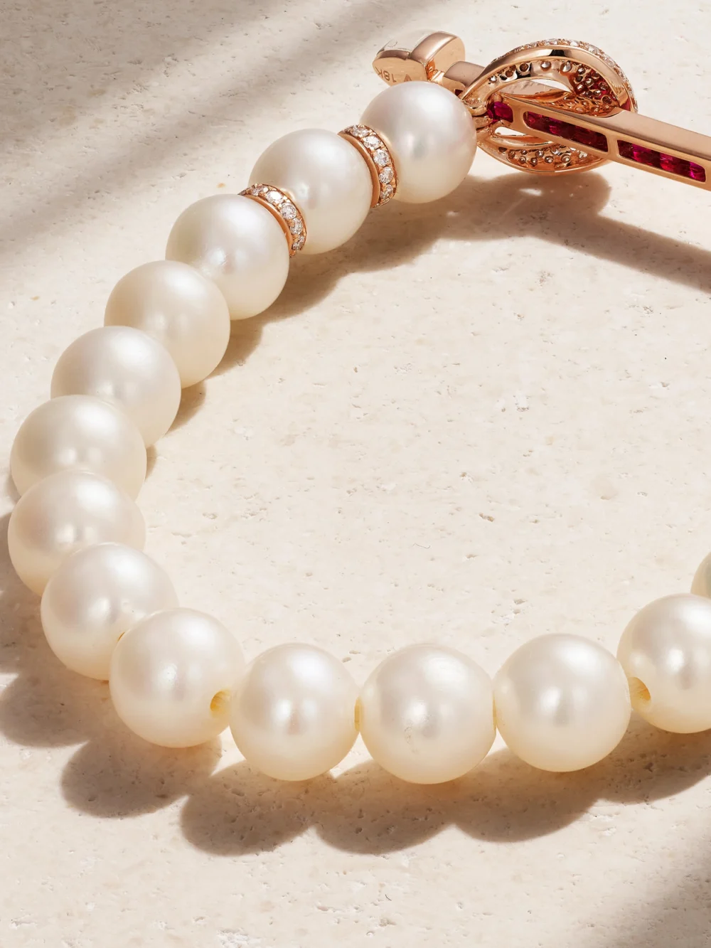 Back view of the Ananya Chakra 18-karat Rose Gold Multi-stone Bracelet