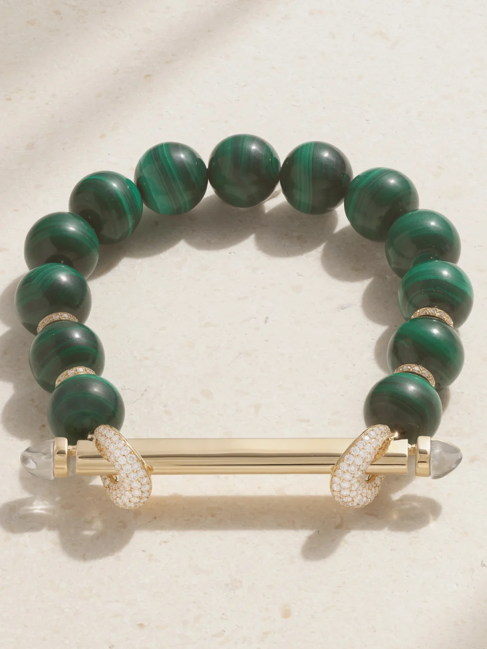 Ananya Jumbo Chakra 18-karat Gold Multi-stone Bracelet in green