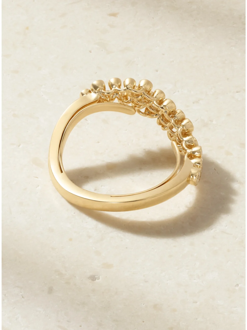 Back view of the Ananya Scatter Floating 18-karat Gold Diamond Ring