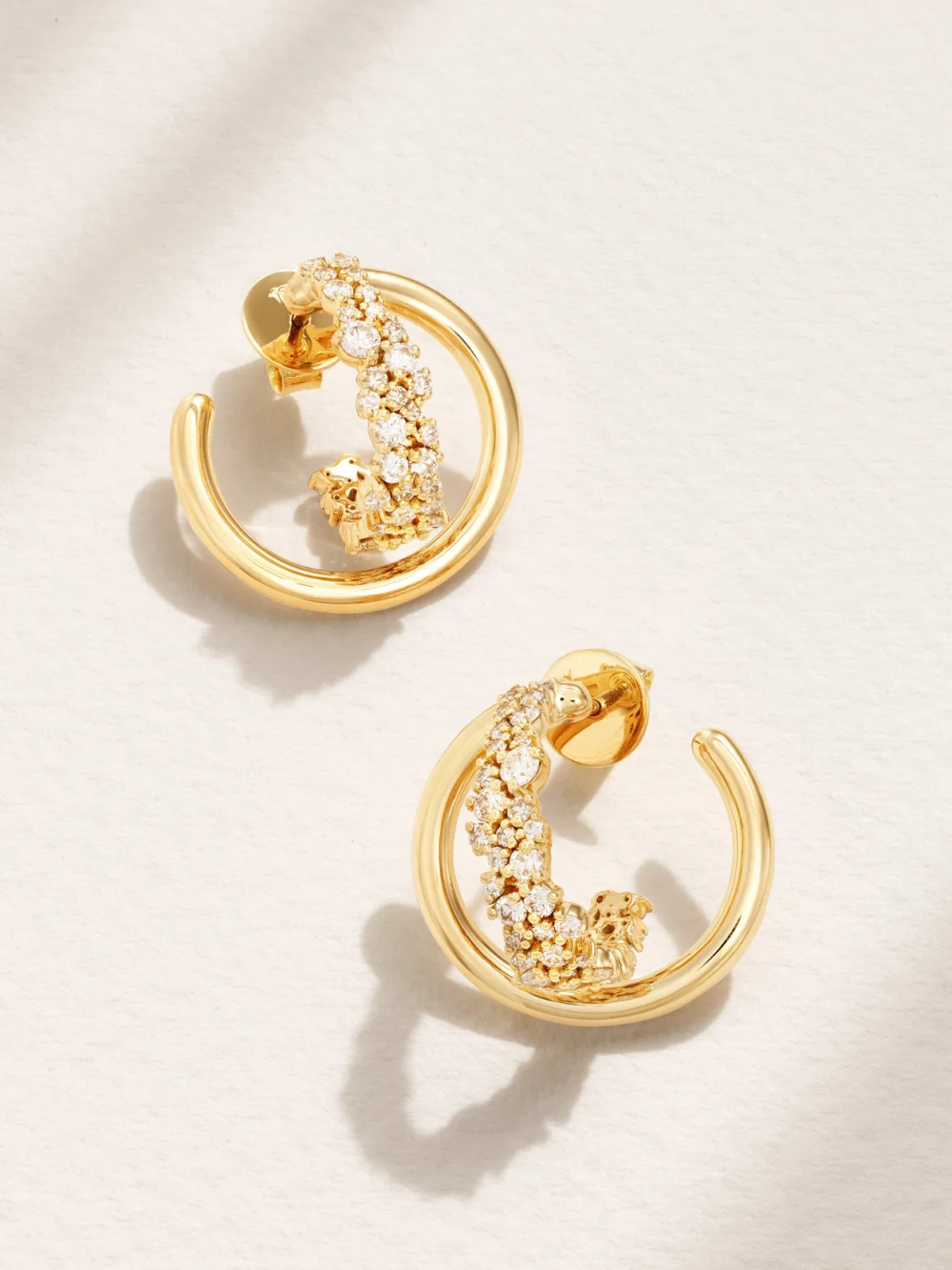 Ananya Scatter Mini 18-karat Gold Diamond Hoop Earrings