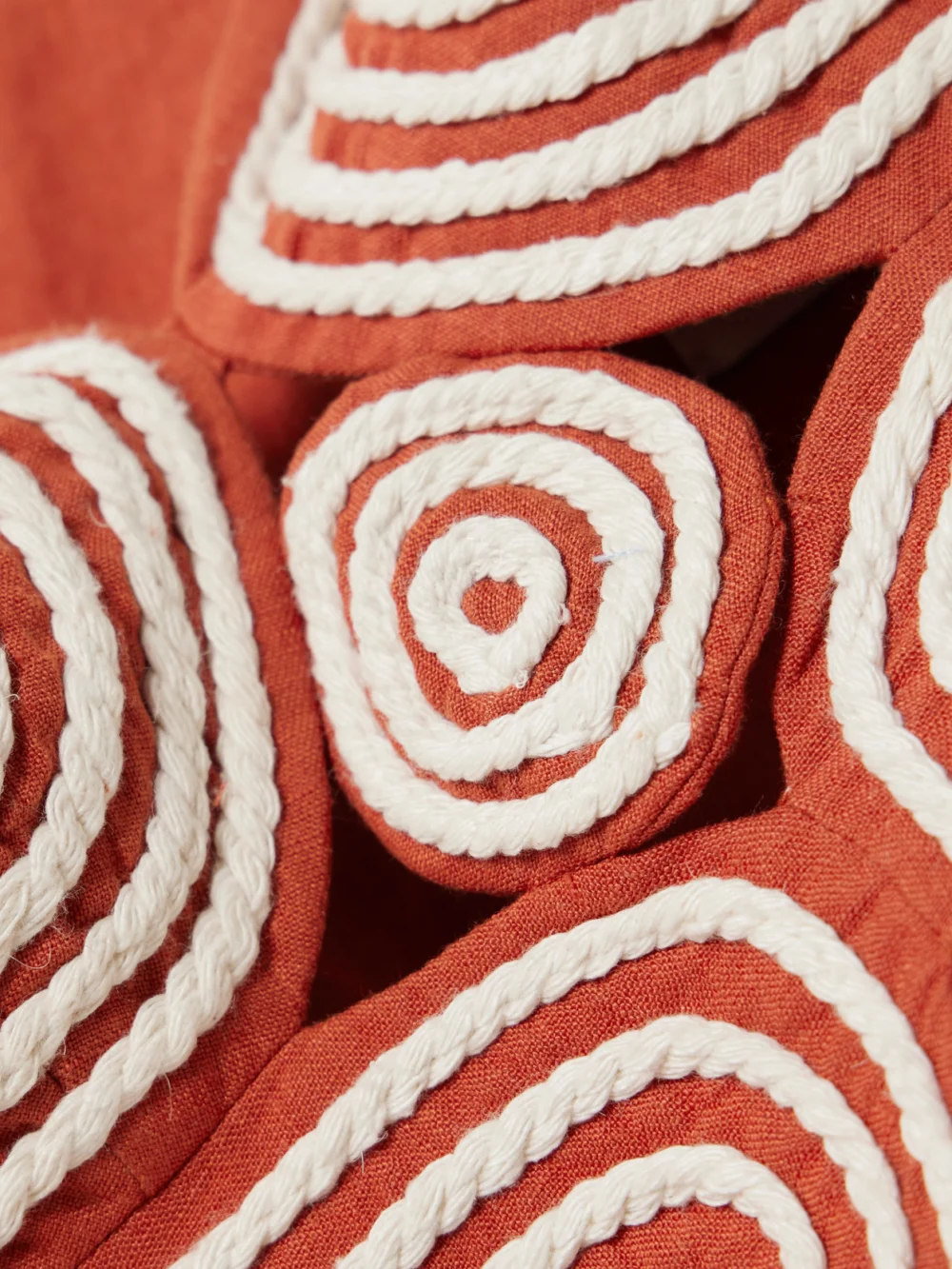 Close-up detail of the Andres Otalora Baia Cutout Embroidered Linen Bustier Top