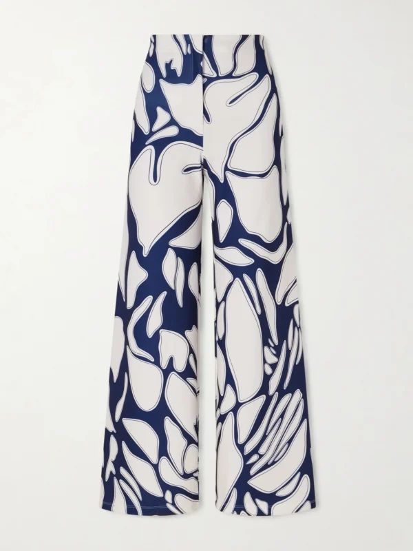Andres Otalora Espejismo Printed Stretch-scuba Wide-leg Pants