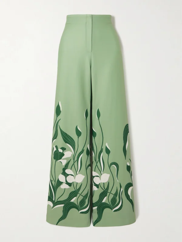 Andres Otalora Luz De Si Floral-print Stretch-scuba Wide-leg Pants