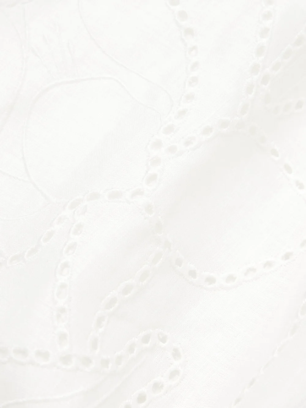 Close-up detail of the Andres Otalora Petalos Embroidered Linen Midi Dress