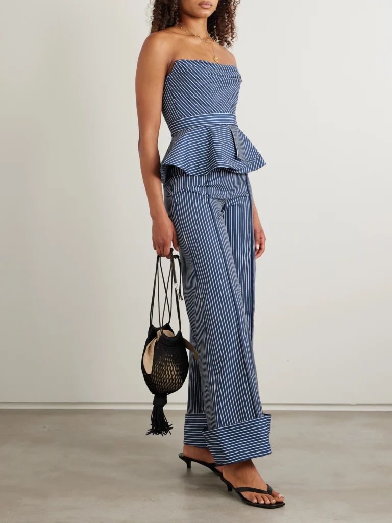 Andres Otalora Refugios Striped Stretch Cotton-twill Wide-leg Pants