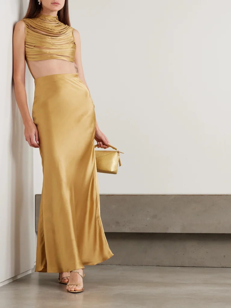 Andres Otalora Sublimes Silk-charmeuse Maxi Skirt
